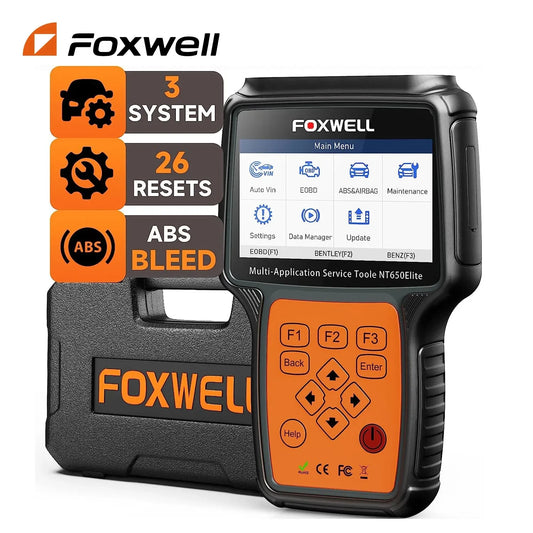 FOXWELL NT650 Elite OBD2 Code Reader Professional A/F BRT ABS SRS DPF Oil 26 Reset OBD 2 Automotive Scanner