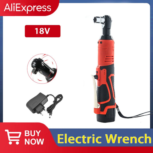 12V/18V Impact Wrench Cordless Rechargeable Electric Wrench 3/8 Inch Right Angle Ratchet Wrenches Impact Driver Power Tool